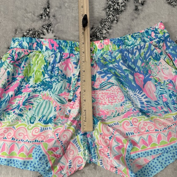 Lily Pulitzer Katia Shorts Womens Size L Multicolor Coral Fish Print Pull On - Picture 6 of 11